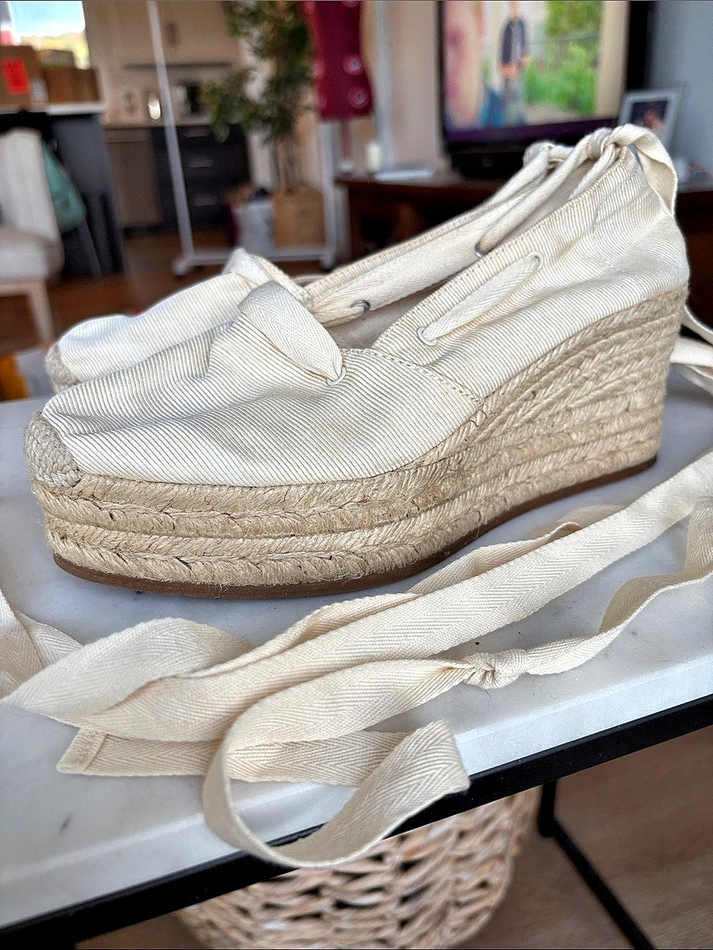 & Other Stories Wedge Sandals in Cream EU 37